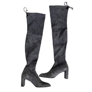 Stuart Weitzman Gray Suede Highland Over The Knee Boots Sz 10.5